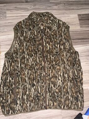 Drake Brown Green Camo Fleece Vest